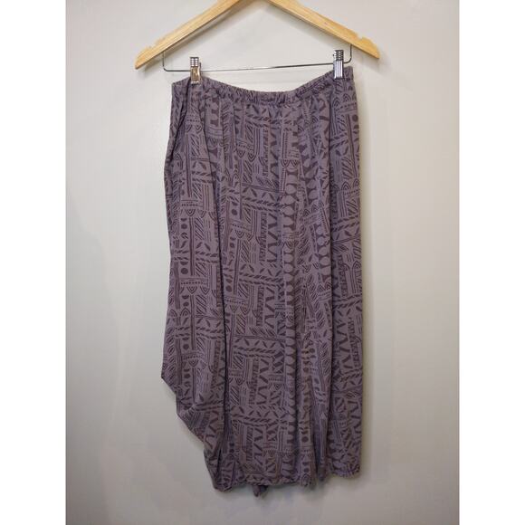 Click by Color Me Cotton Women's Sz Small Gathered Purple Elastic Tribal Skirt - Picture 2 of 8